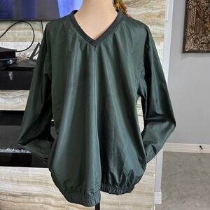 IZOD Golf Pullover Windbreaker Jacket Mens Medium V Neck‎ Long Sleeve